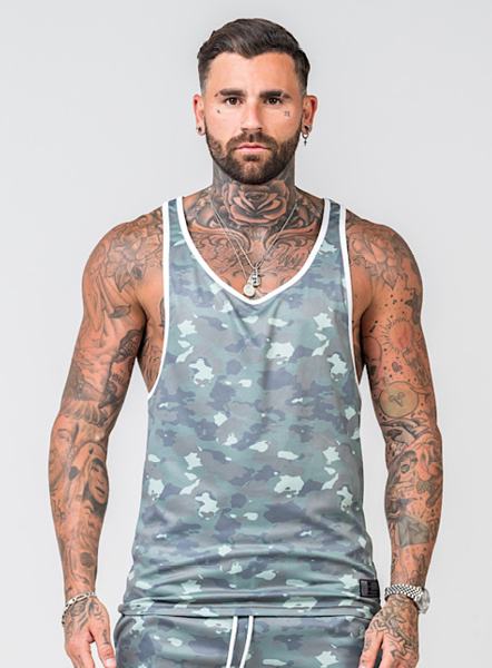Physique Brothers Camo Training Vest - Green