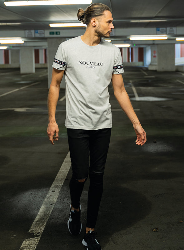 Taped Tee - Grey/Marl