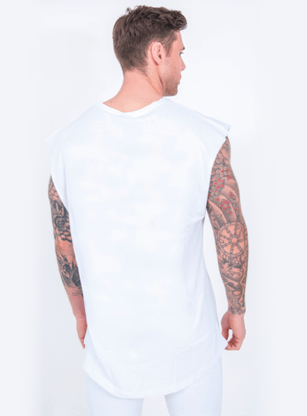 Statement Sleeveless T - White