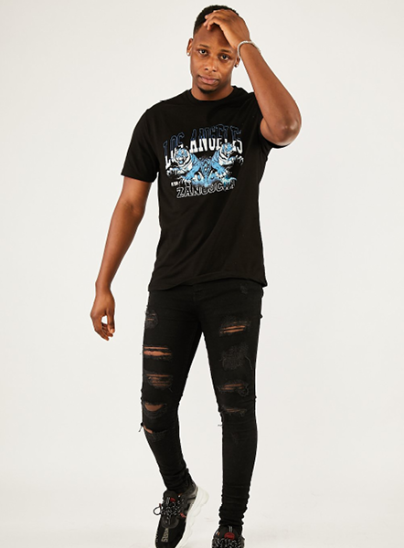 Los Angleles Tiger Tee - Black/Blue