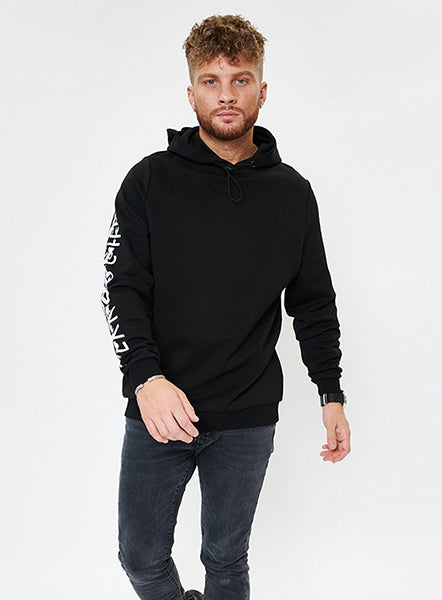 One Arm Print Hoodie - Black