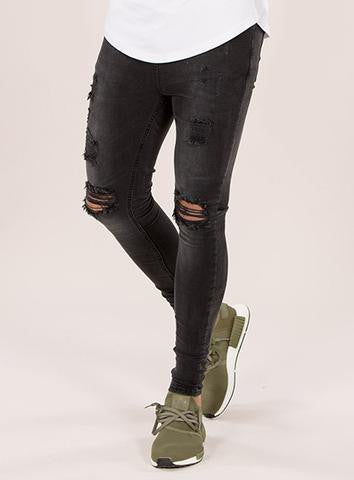 Spray on black ripped outlet jeans