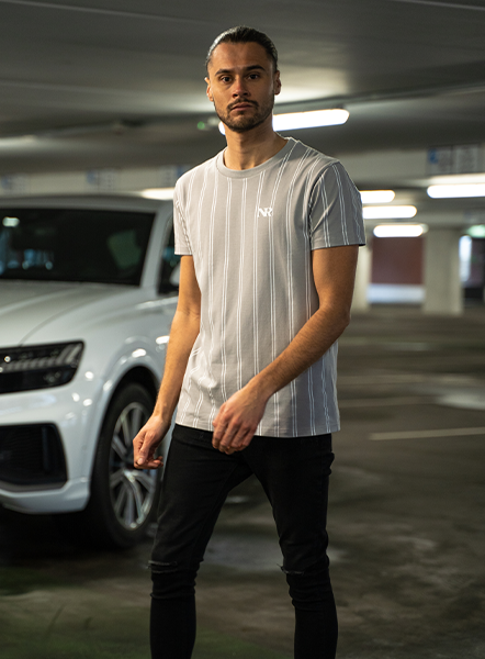 Pinstripe Tee - Grey