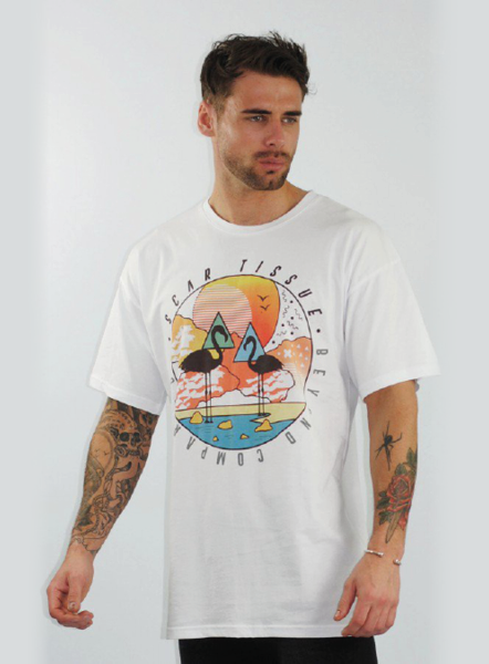 Flamingo Tee - White/Orange